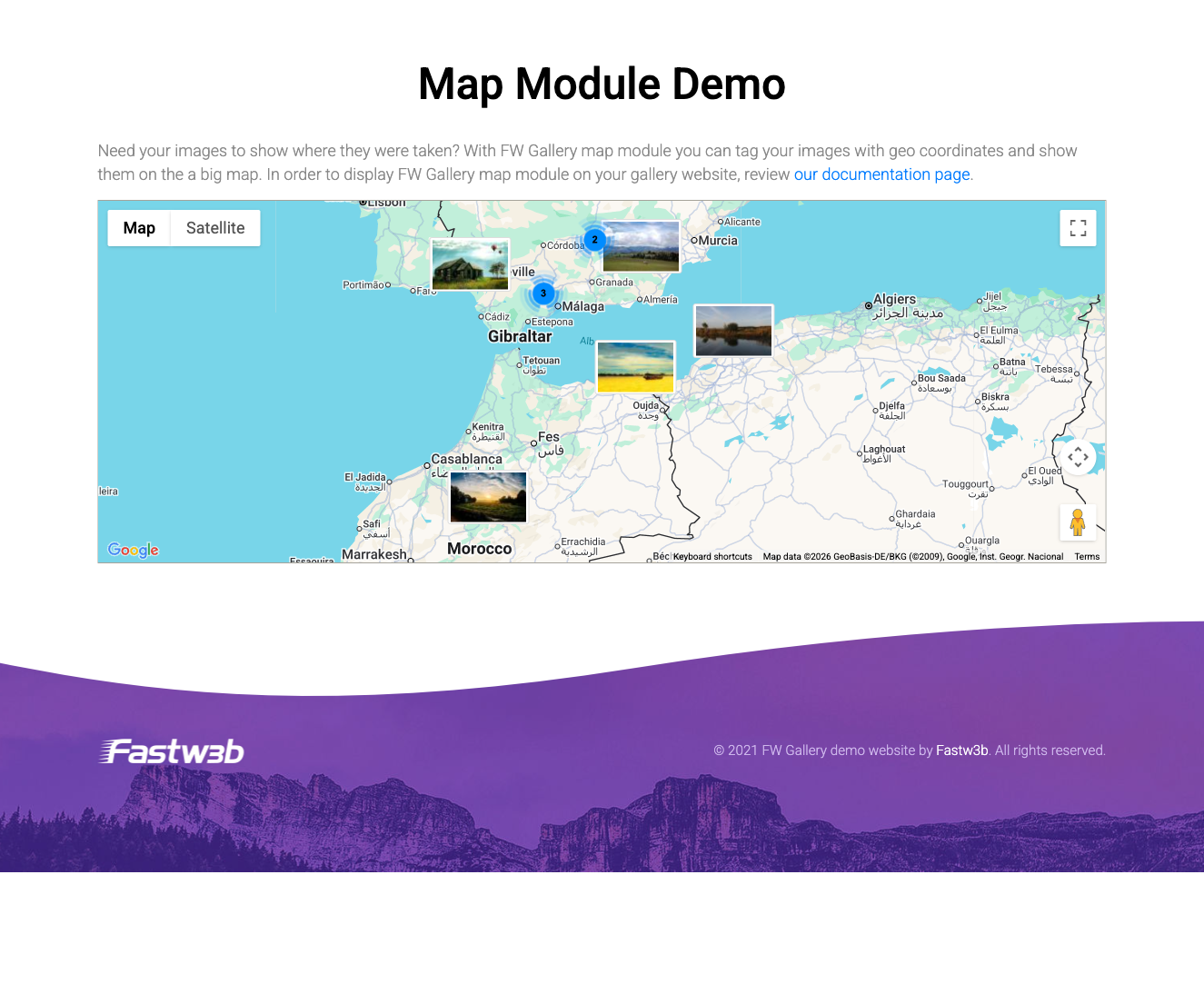 Map displayed on single file detail page