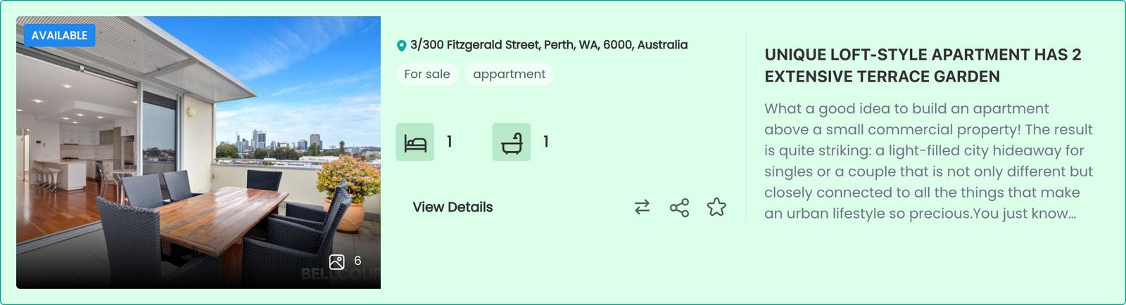 Status badges on a listing card