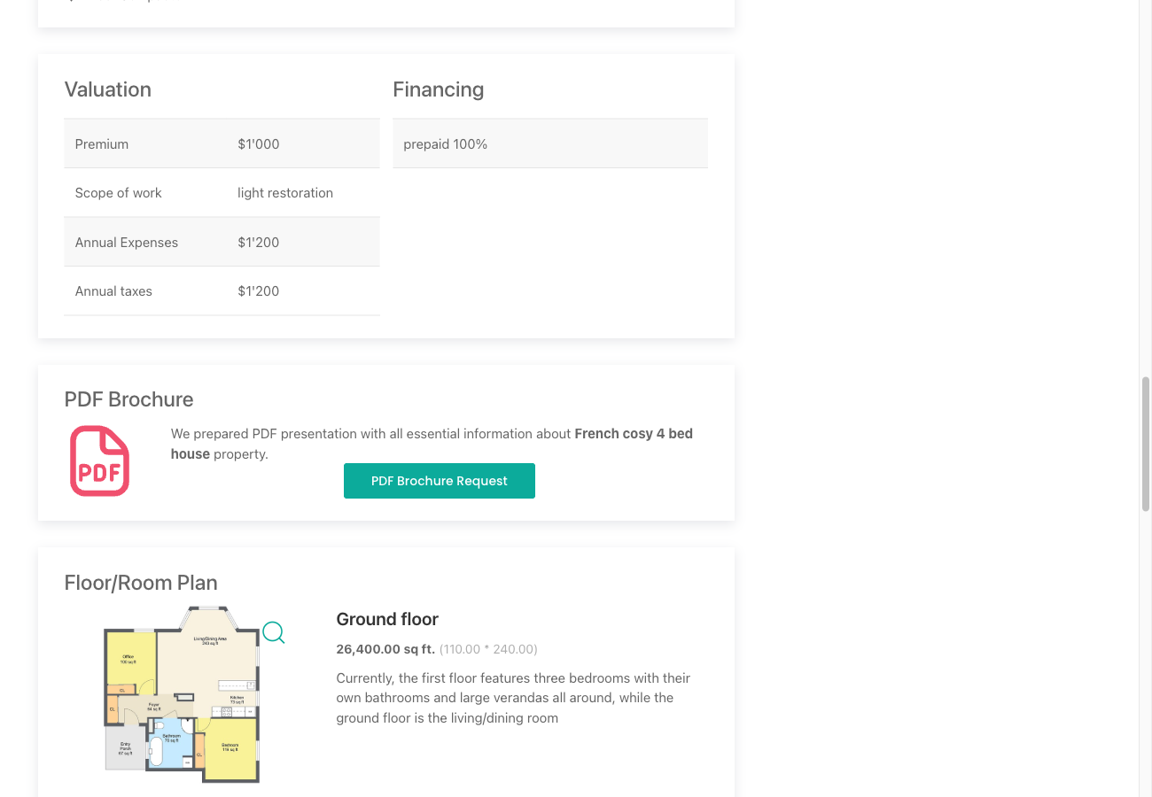 Download Brochure button on property page