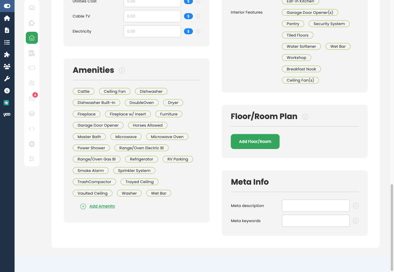 Floor Plans tab in property edit form