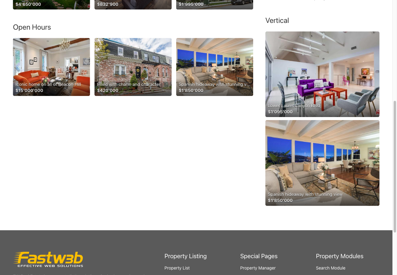 Latest module in vertical layout