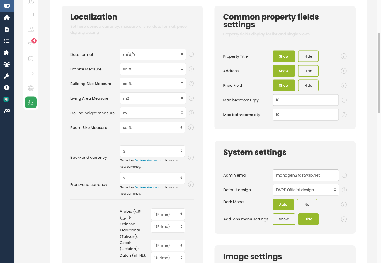 Multi Currency settings in Settings → General → Localization