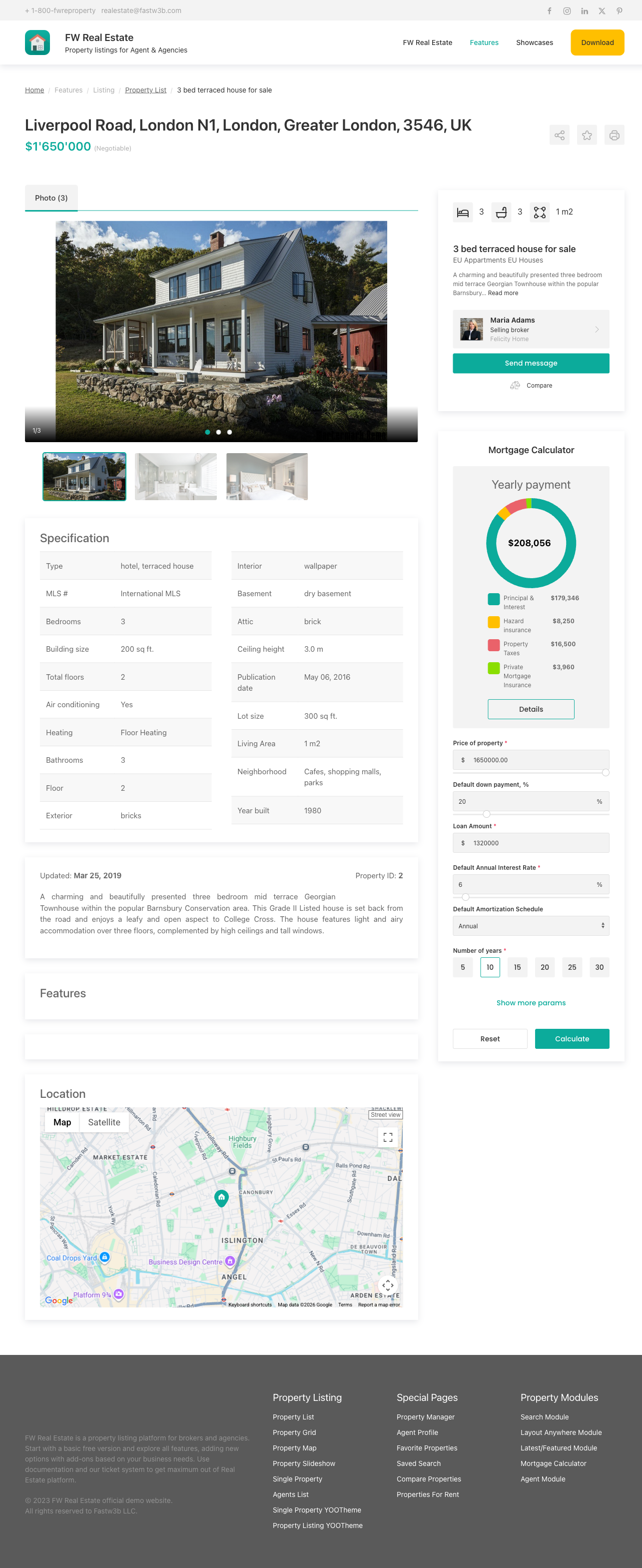 Open House schedule on property detail page