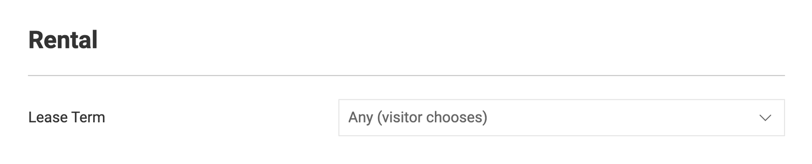 the Lease Term lock in the Search menu item parameters