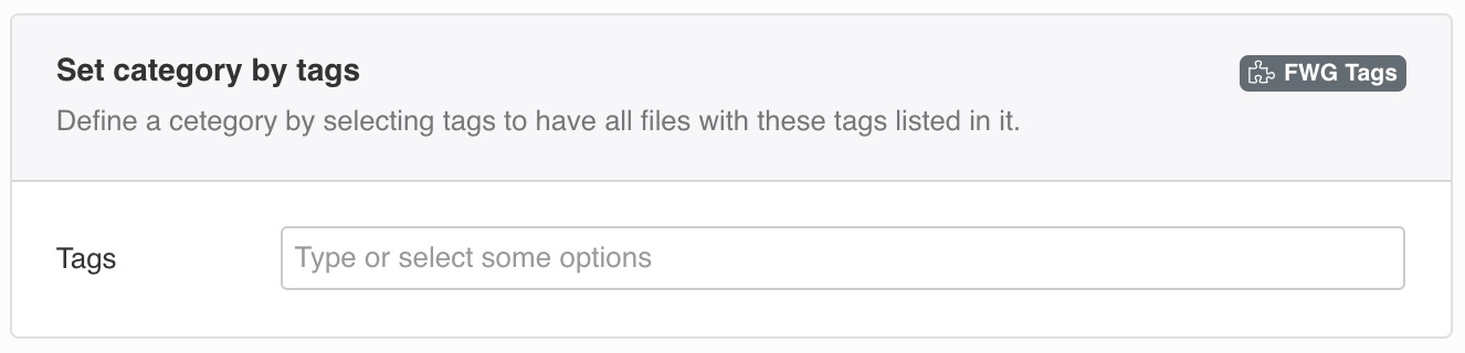 Define a cetegory by selecting tags to have all files with these tags listed in it.