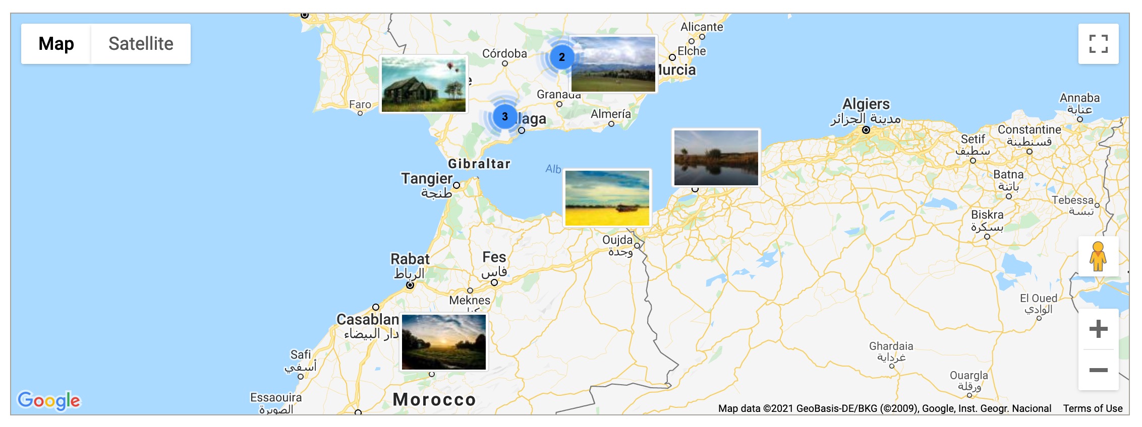 <p>Galleries and images display on Google Maps.</p><ul><li>Slick and easy-to-navigate map</li><li>Zoom and map height setting</li><li>Galleries and images filter</li></ul>