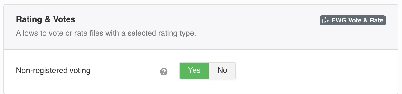 Allows to vote or rate files with a selected rating type.