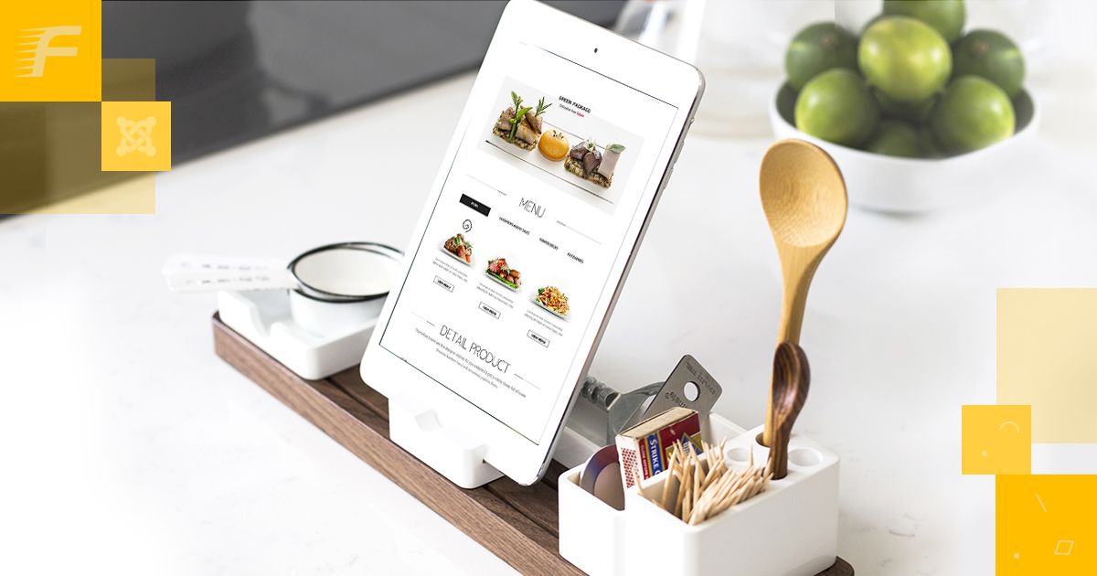 The design and structure of the menu on the website restaurant or cafe