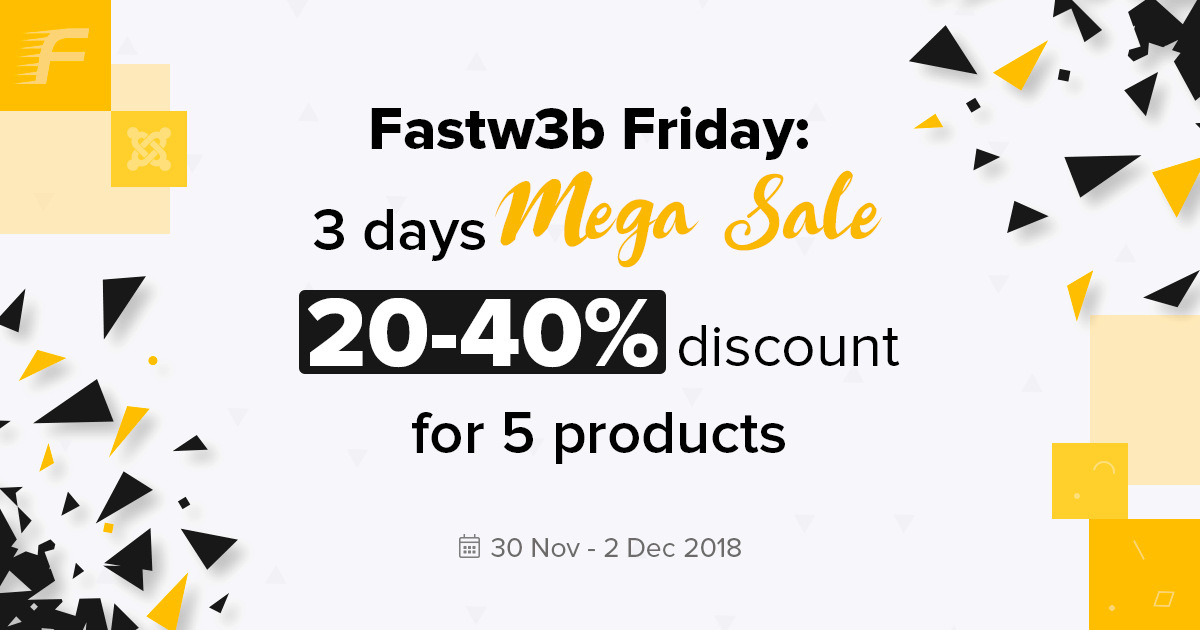Fastw3b Friday: 3 days Mega Sale 2018