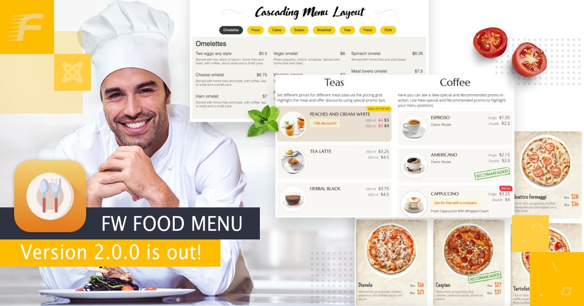 FREE! FW Food Menu 2.0.0: 25 modifications & add-ons concept